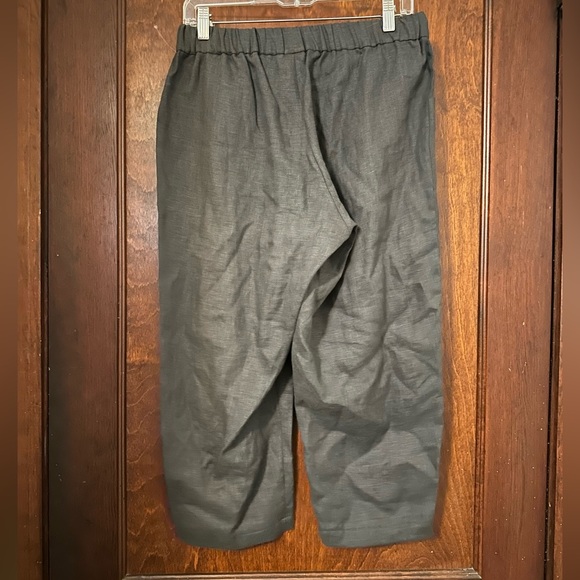 Otto Finn Jane Wide Leg Cropped Linen Pants Size M - Picture 3 of 4